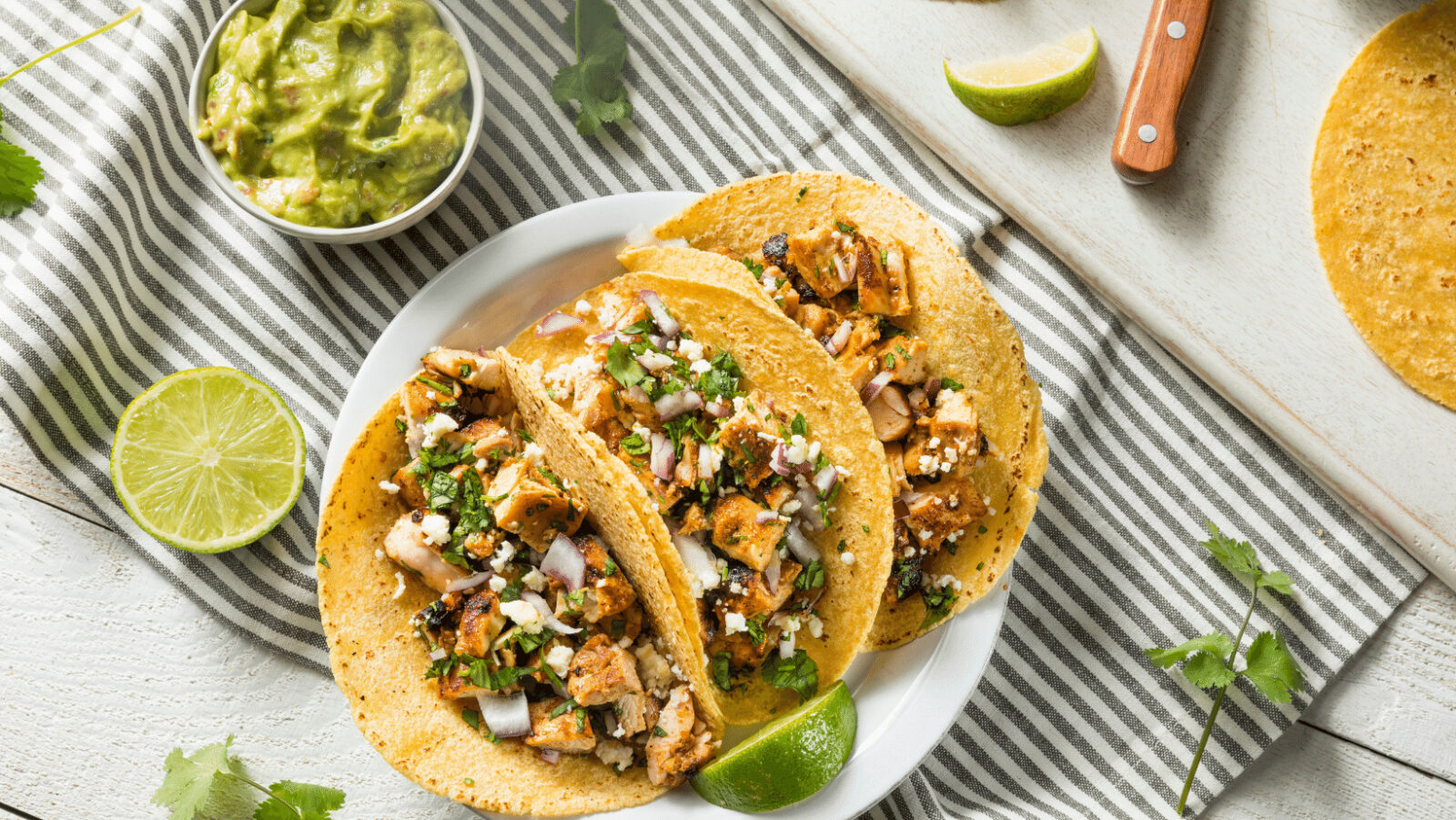 Chicken Sausage Tacos with Cilantro Lime Sauce
