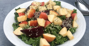 Kale Salad With Roasted Beets And Apple