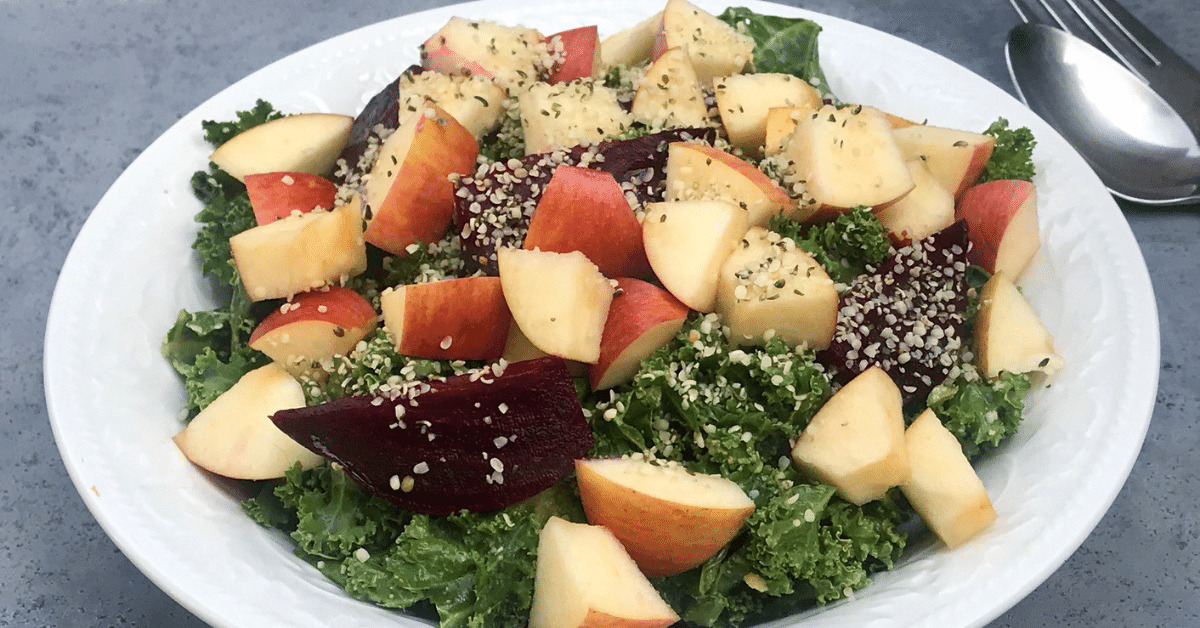 Kale Salad With Roasted Beets And Apple