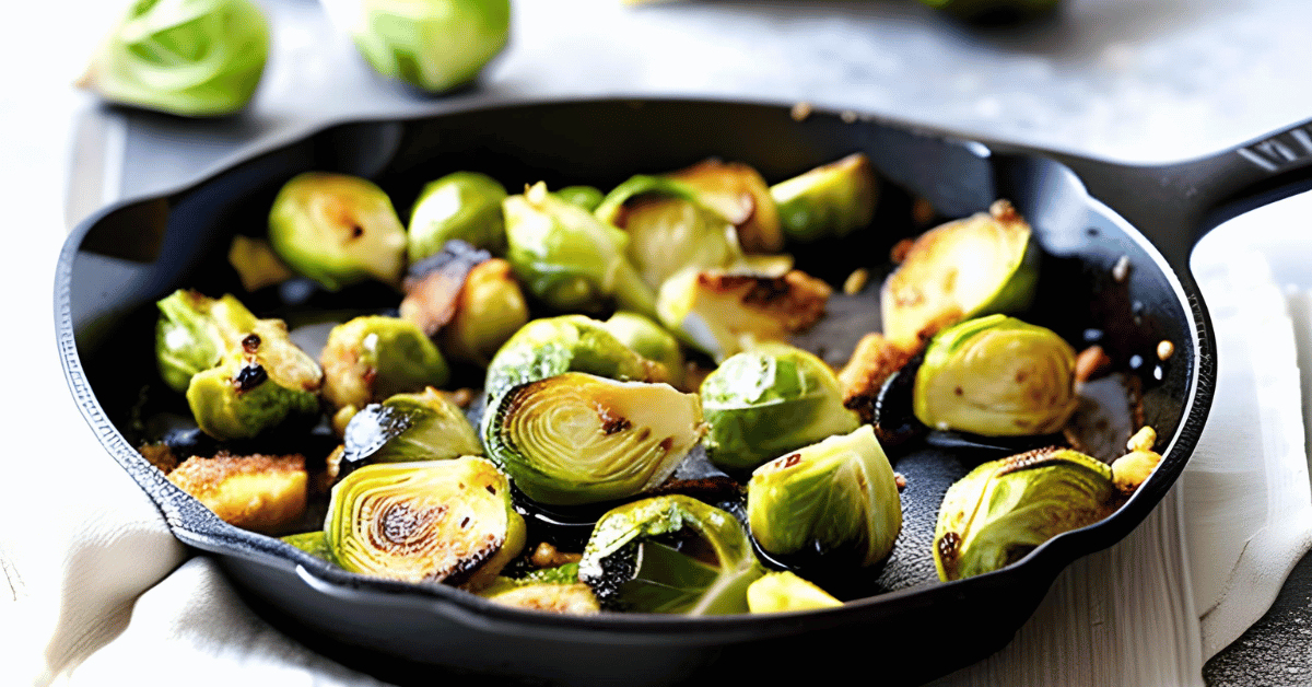 Skillet Roasted Brussels Sprouts With Garlic