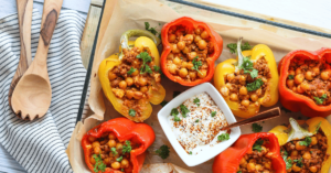 Lamb and Chickpea Stuffed Peppers