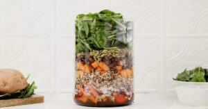 Quinoa and Roasted Sweet Potato Jar Salad