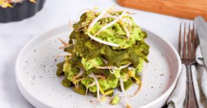 Spinach Waffles with Avocado