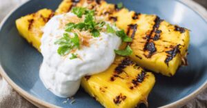 Grilled Pineapple with Coconut Lime Yogurt
