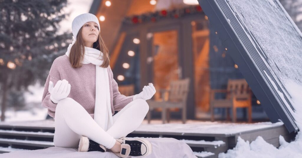 Meditate Outside - Winter Snow