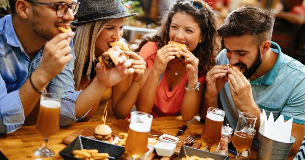 Eating out with friends