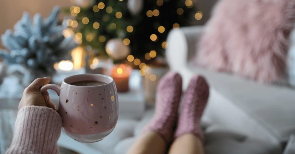 Drinking holiday beverage