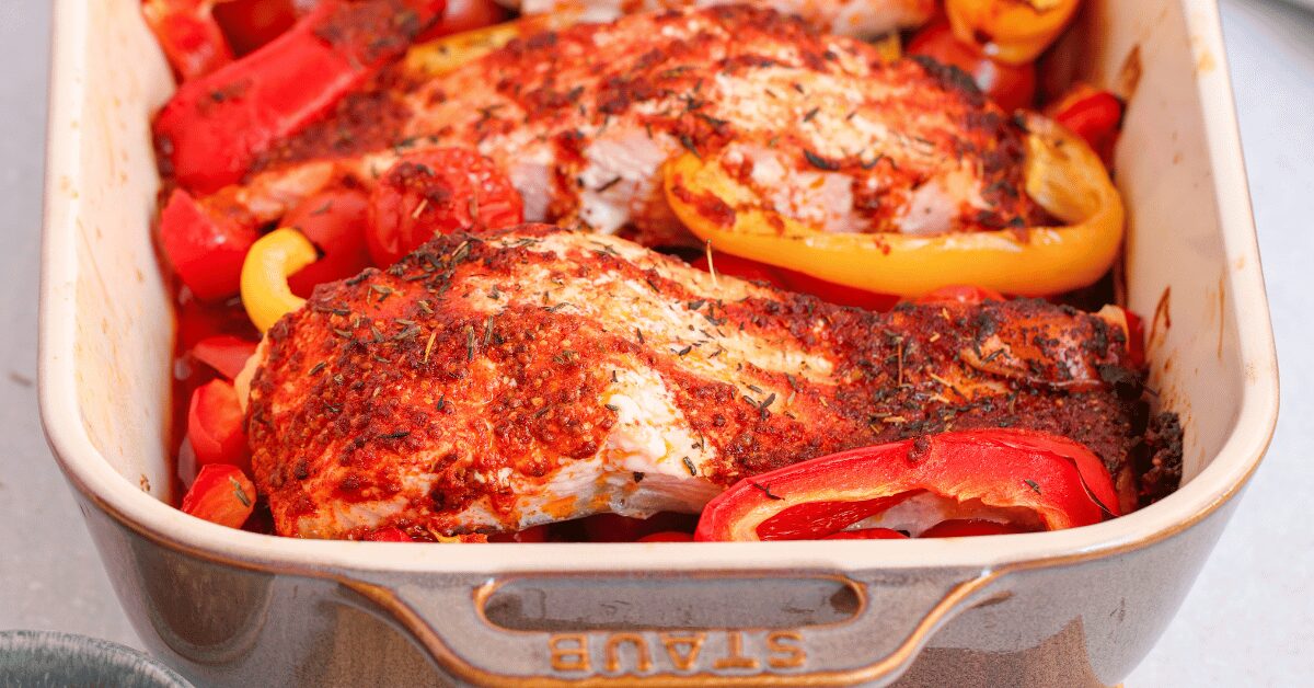 Baked Salmon & Peppers