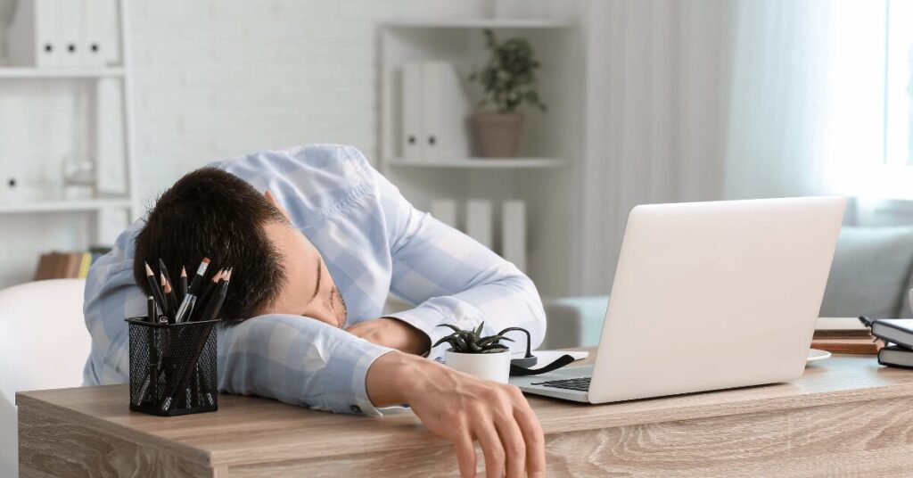 Asleep at desk
