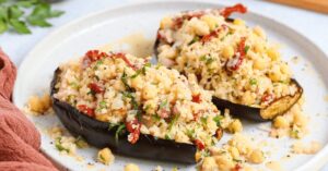 Roasted Eggplant with Herby Couscous